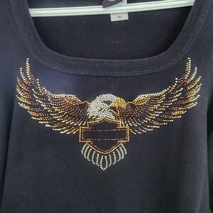Harlwy Davidson Black Top with Eagle Design